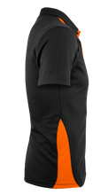 Load image into Gallery viewer, Black and orange athletic shirt on a white background