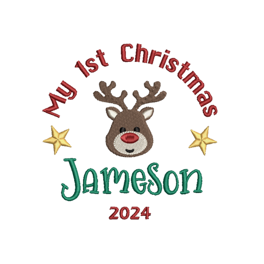 Reindeer - Personalised Embroidered Zippies by Mumbles