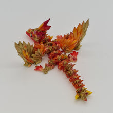 Load image into Gallery viewer, Red Gold 3d Printed UV Resin Tiny Articulated Crystalwing Dragon
