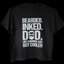 Load image into Gallery viewer, Adult Bearded Inked Dad Print Black Short Sleeve Tee