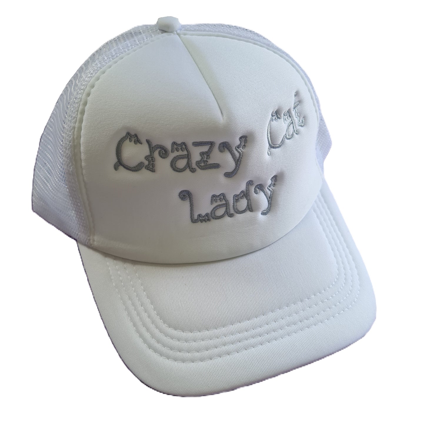 Embroidered 'Crazy Cat Lady' Trucker Cap – Funny Cat Lover Hat, Custom Design