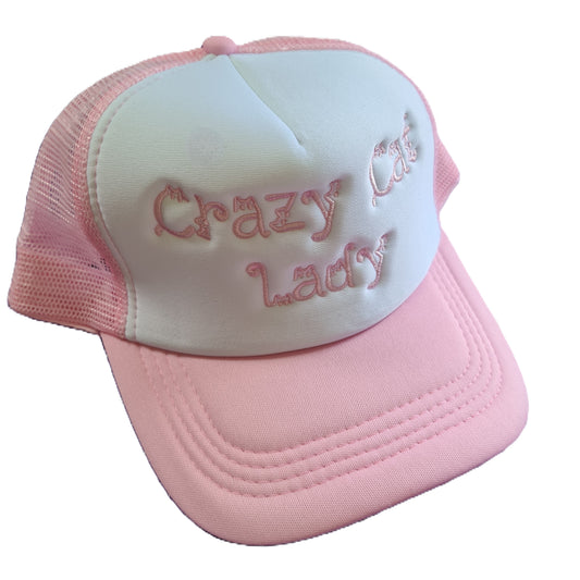 Embroidered 'Crazy Cat Lady' Trucker Cap – Funny Cat Lover Hat, Custom Design