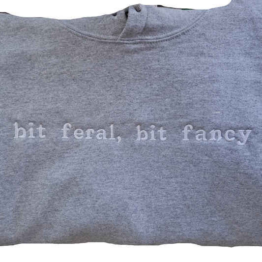 Bit Feral Embroidered Phrase Hoodie Sz L - Wear Your Mood