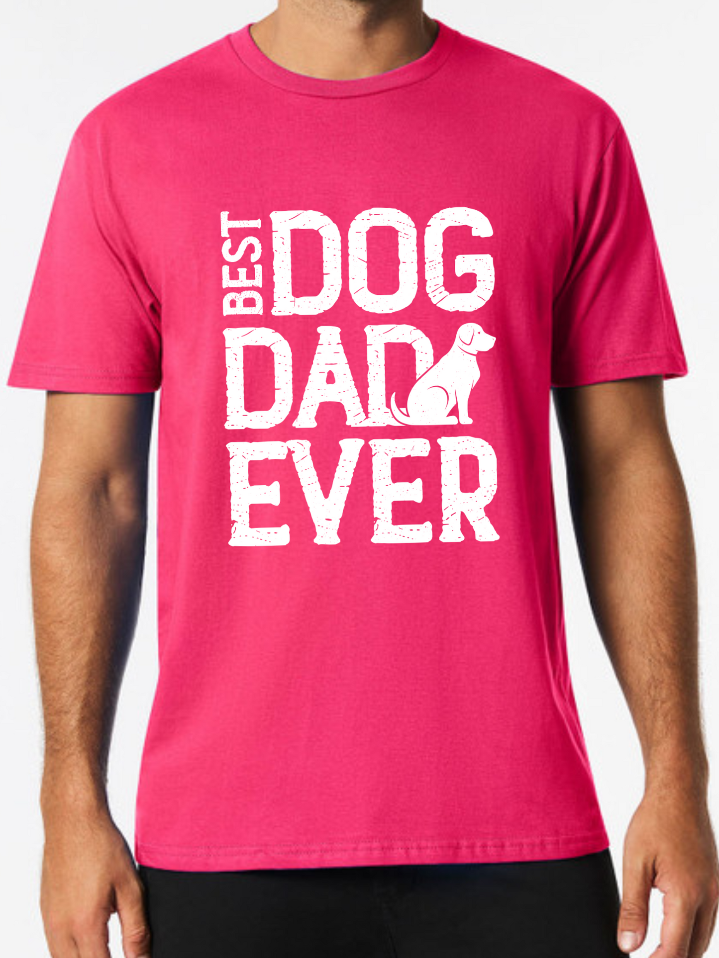 Best Dog Dad Ever Print Short Sleeve Tee