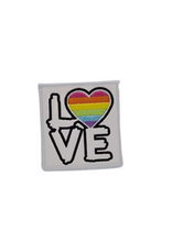 Load image into Gallery viewer, Embroidered Vinyl Iron On Square Patch Love Rainbow