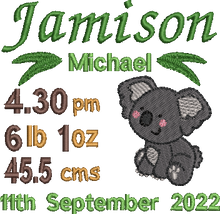 Load image into Gallery viewer, Blue Bear- Personalised Embroidered Zippies by Mumbles
