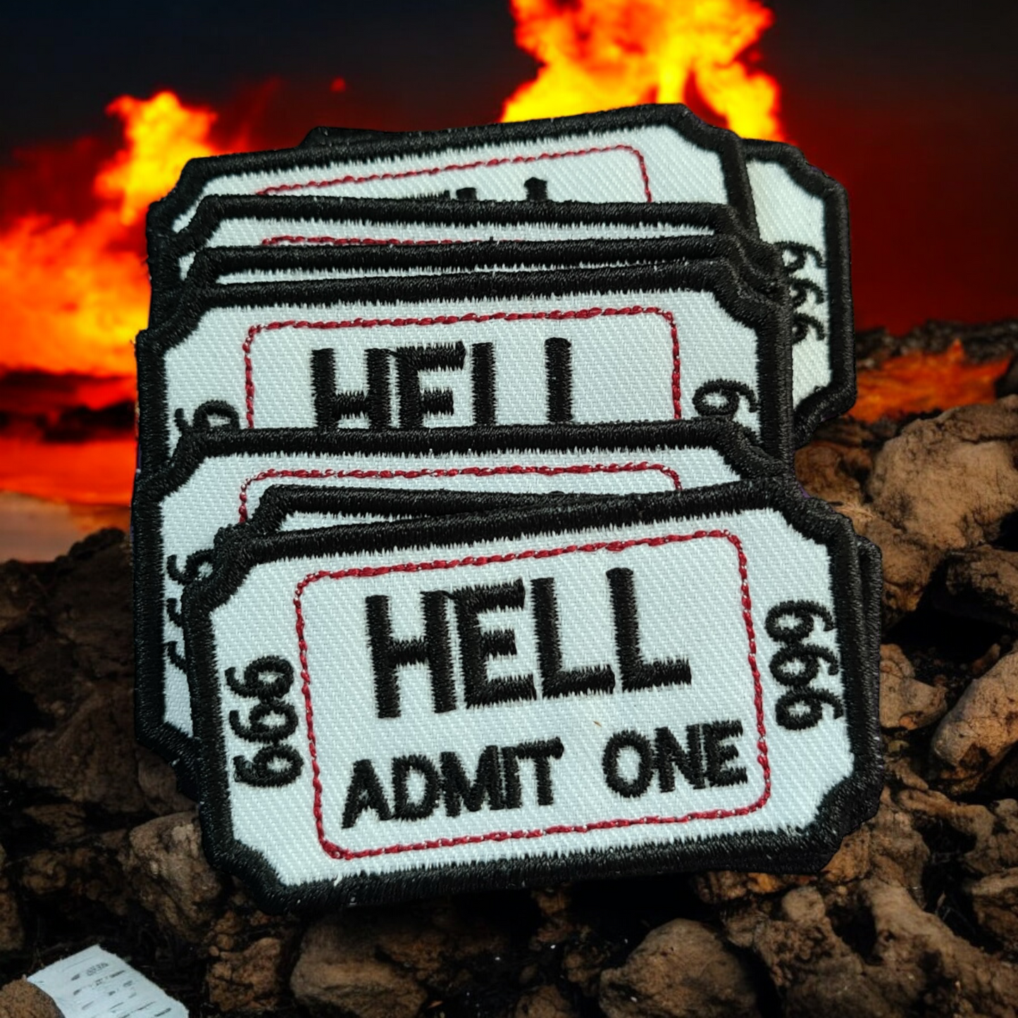 Embroidered Cloth Patch "Hell Ticket" Small