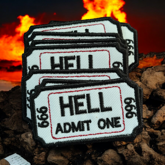 Embroidered Cloth Patch "Hell Ticket" Small