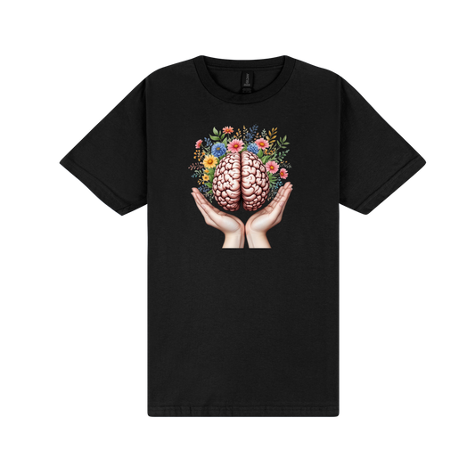Flowery Brain T-Shirt - DTF Printed Gildan Unisex Tee - 100% Ring-Spun Cotton