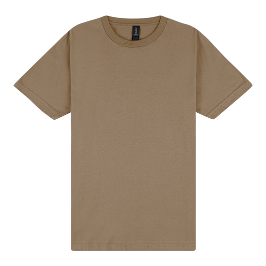 Beige t-shirt on a white background