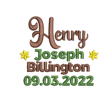 Load image into Gallery viewer, Blue Bear- Personalised Embroidered Zippies by Mumbles