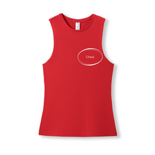 Load image into Gallery viewer, Red tank top with 'Chest' label on a white background