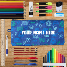 Load image into Gallery viewer, Personalised Back to School Pencil Case & Stationery Pack - Gaming Design