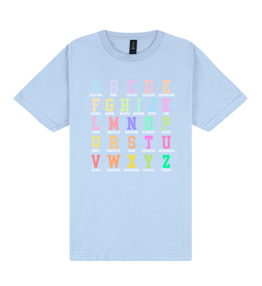 Alphabet Affirmations - DTF Print Slogan T-Shirt
