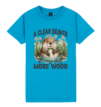 Load image into Gallery viewer, A Clean Beaver Always Gets More Wood - DTF Print Slogan Ladies Style Tee