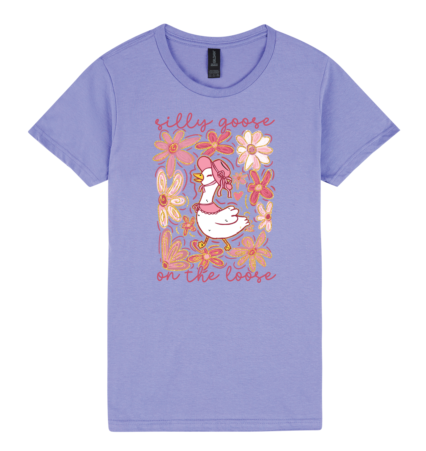 Silly Goose on the Loose - DTF Print Slogan Ladies Style Tee