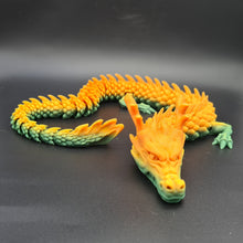 Load image into Gallery viewer, Two Tone PLA 3D Printed Articulated Dragon