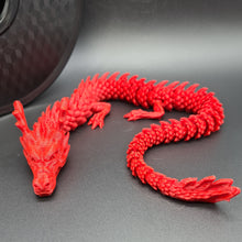 Load image into Gallery viewer, Red PLA 3D Printed Articulated Dragon