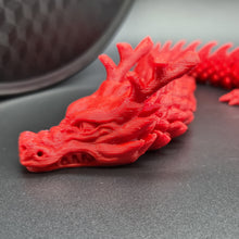 Load image into Gallery viewer, Red PLA 3D Printed Articulated Dragon