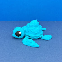 Load image into Gallery viewer, 3d Printed Cyan Blue PLA Dessurtle Turtles Cinderwing