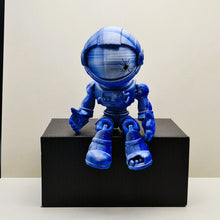 Load image into Gallery viewer, Flexi Factory Astronaut Skeleton Blue Silver Silk PLA