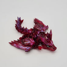 Load image into Gallery viewer, Red 3d Printed UV Resin Tiny Articulated Crystalwing Dragon Cinderwing