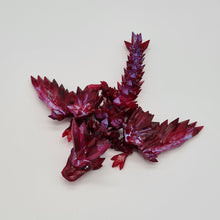 Load image into Gallery viewer, Red 3d Printed UV Resin Tiny Articulated Crystalwing Dragon Cinderwing