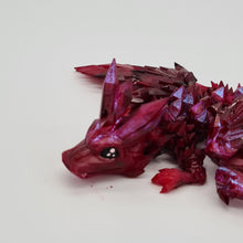 Load image into Gallery viewer, Red 3d Printed UV Resin Tiny Articulated Crystalwing Dragon Cinderwing