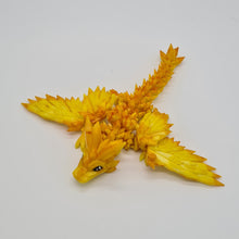 Load image into Gallery viewer, Cinderwing Yellow 3d Printed UV Resin Tiny Articulated Crystalwing Dragon