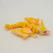 Load image into Gallery viewer, Yellow 3d Printed UV Resin Tiny Articulated Crystalwing Dragon