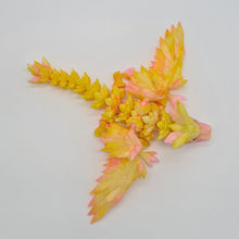 Load image into Gallery viewer, Yellow 3d Printed UV Resin Tiny Articulated Crystalwing Dragon