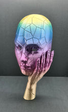 Load image into Gallery viewer, ‘Cracked Amber’ Statue Model 3D Printed Rainbow Silk PLA