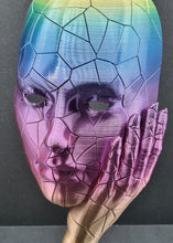 Load image into Gallery viewer, ‘Cracked Amber’ Statue Model 3D Printed Rainbow Silk PLA
