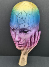 Load image into Gallery viewer, ‘Cracked Amber’ Statue Model 3D Printed Rainbow Silk PLA