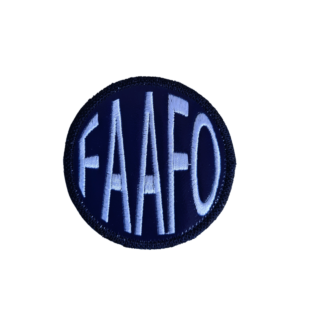 Embroidered Small Circular Vinyl Patch FAAFO