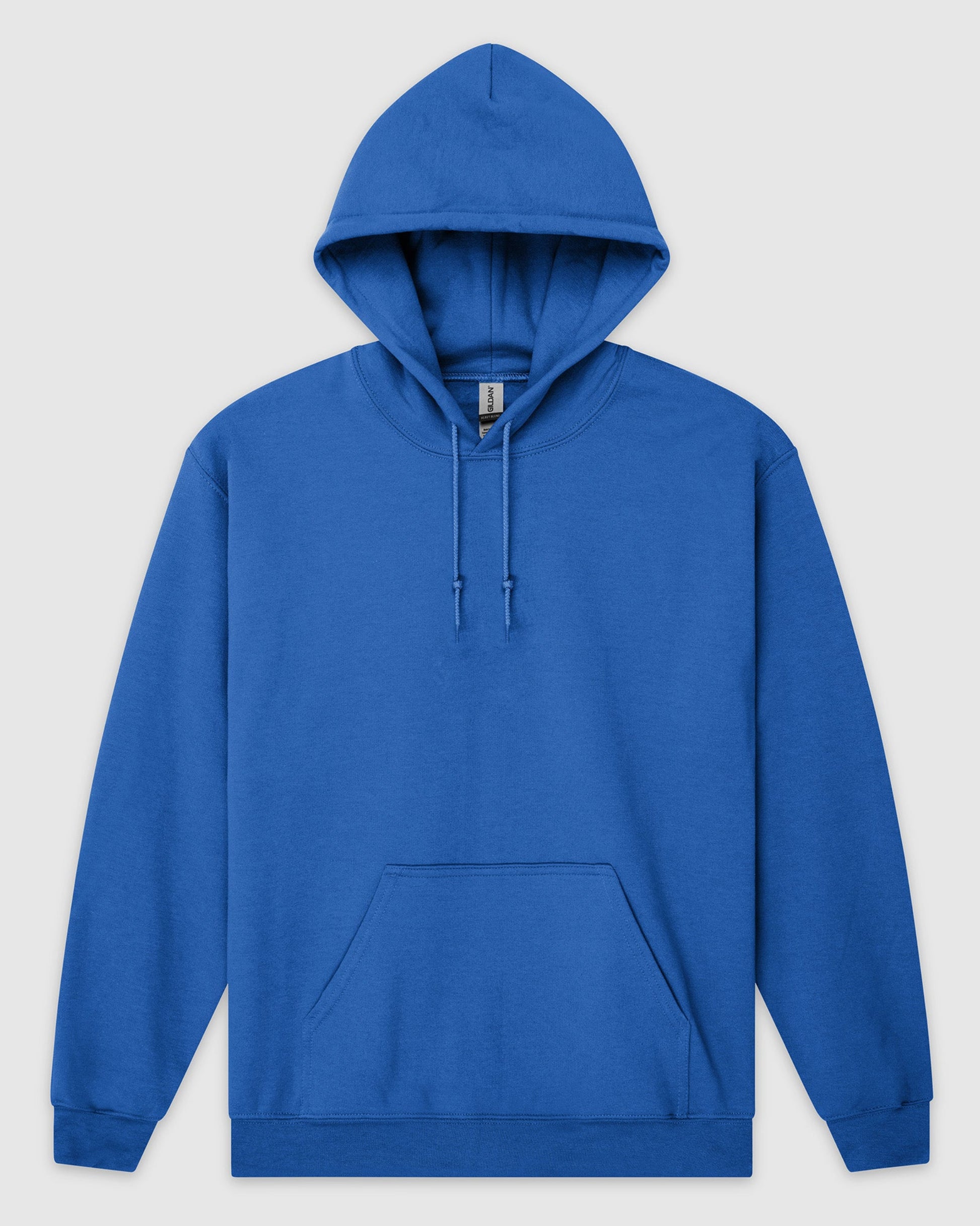 Blue hoodie on a light gray background