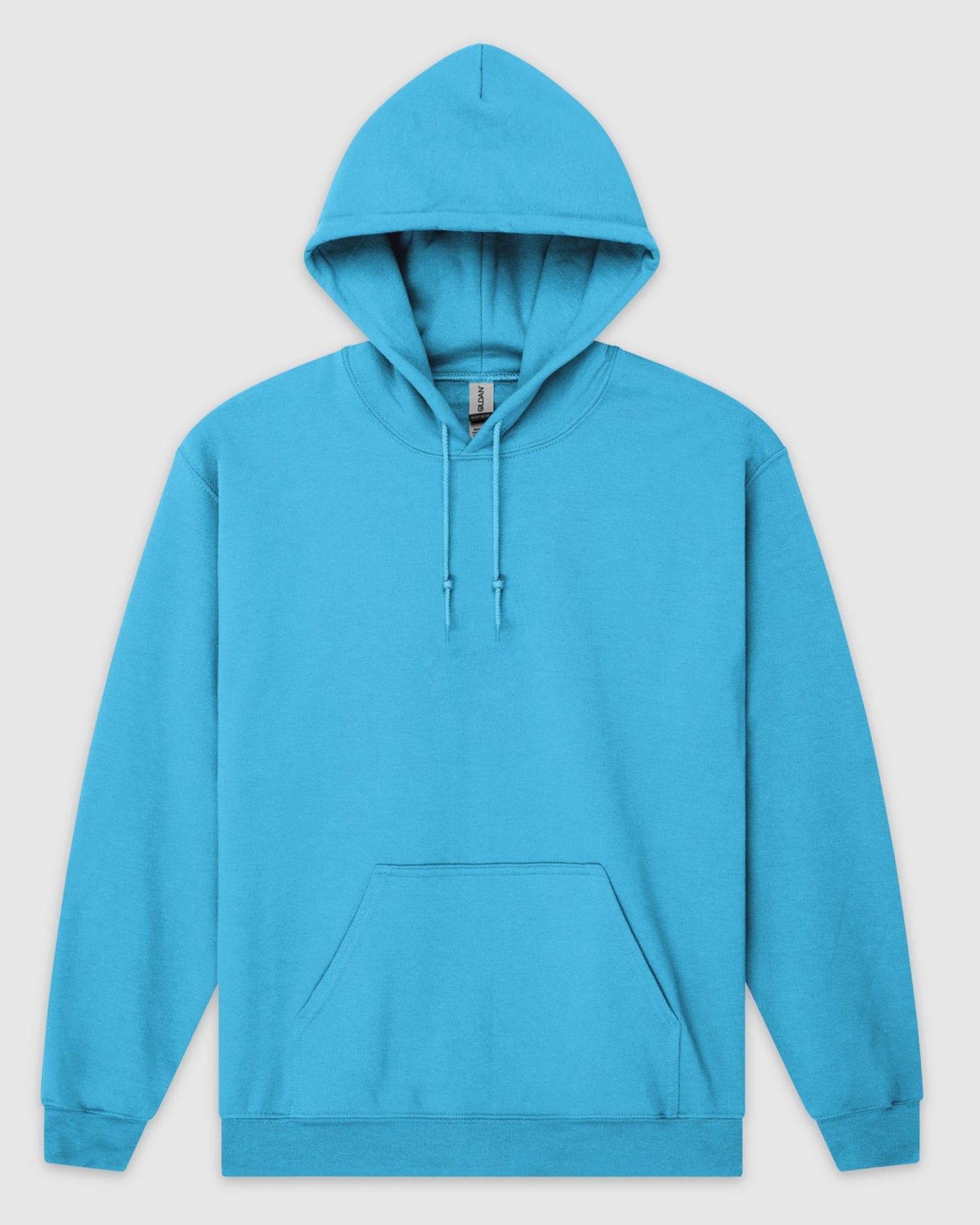 Blue hoodie on a light gray background