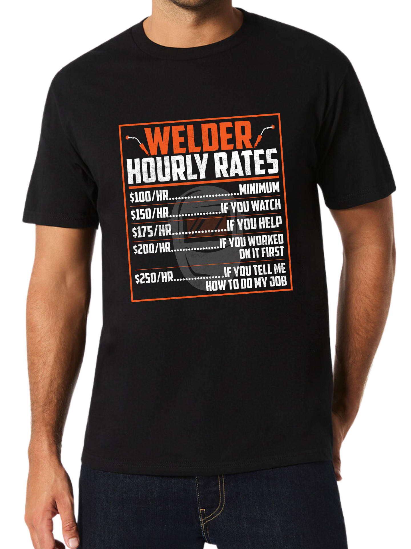 Adult Welders Rates Print Short Sleeve Tee