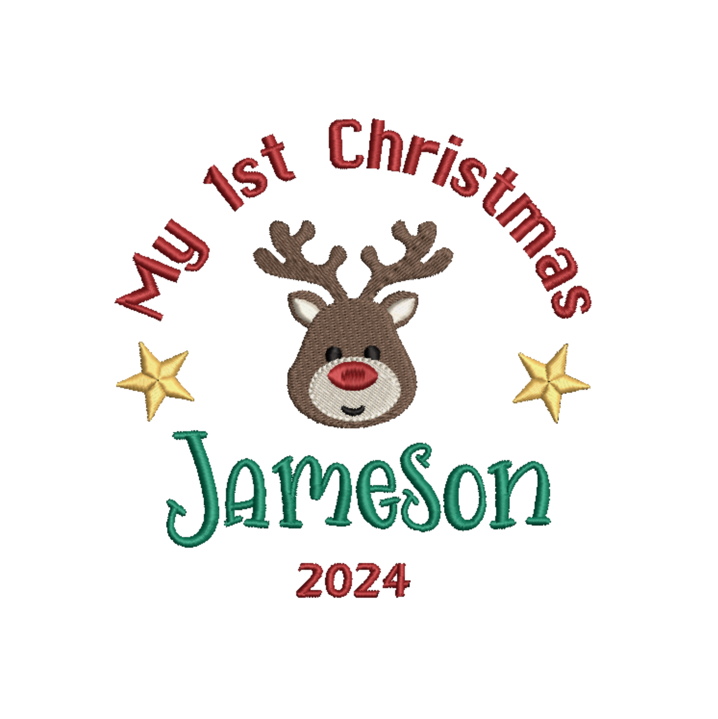 Reindeer - Personalised Embroidered Zippies by Mumbles