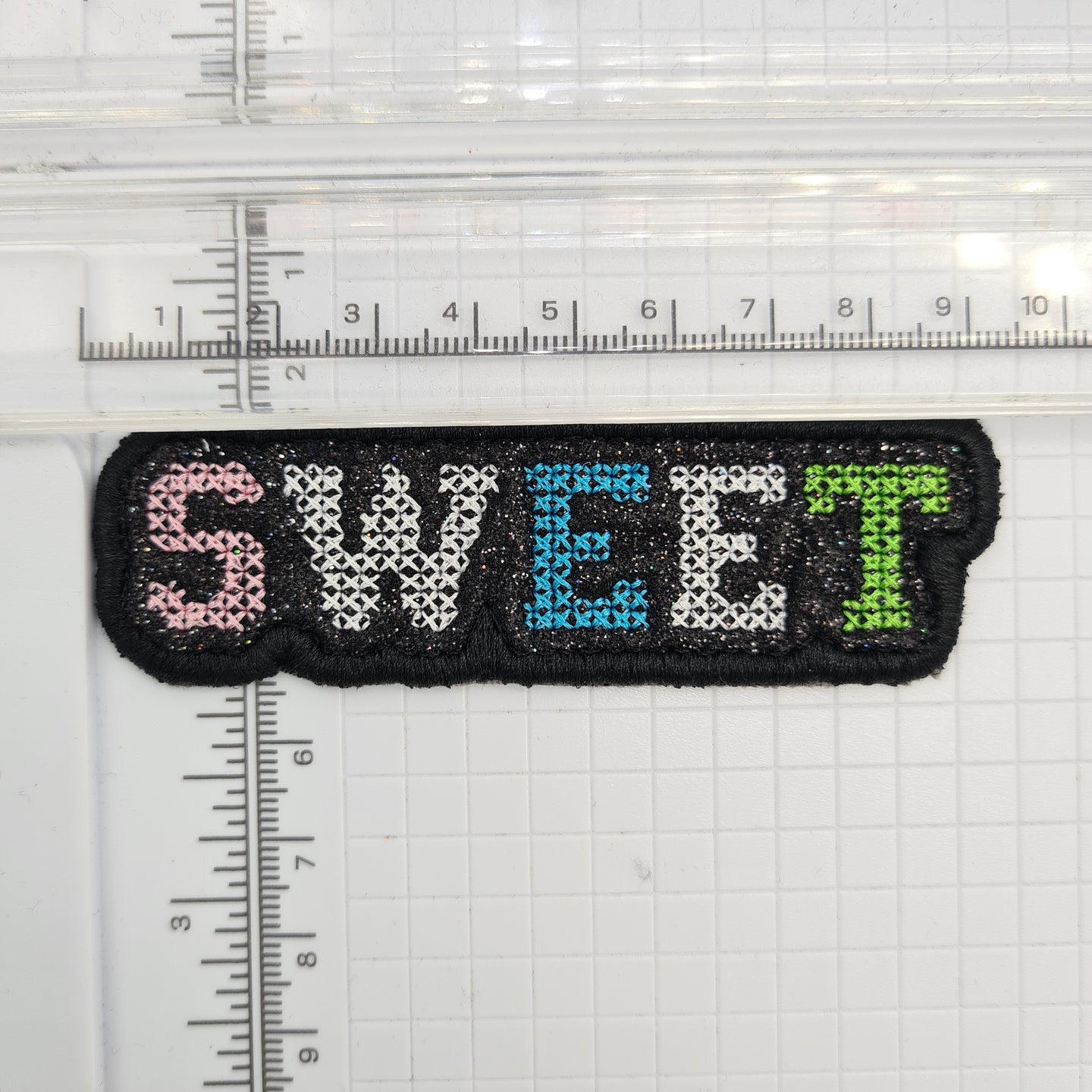 Glitter Vinyl Iron On Patch SWEET