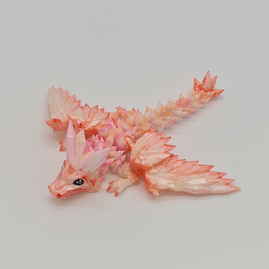 Peachy 3d Printed UV Resin Tiny Articulated Crystalwing Dragon