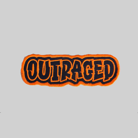 Embroidered Cloth Iron On 'Outraged' Patch