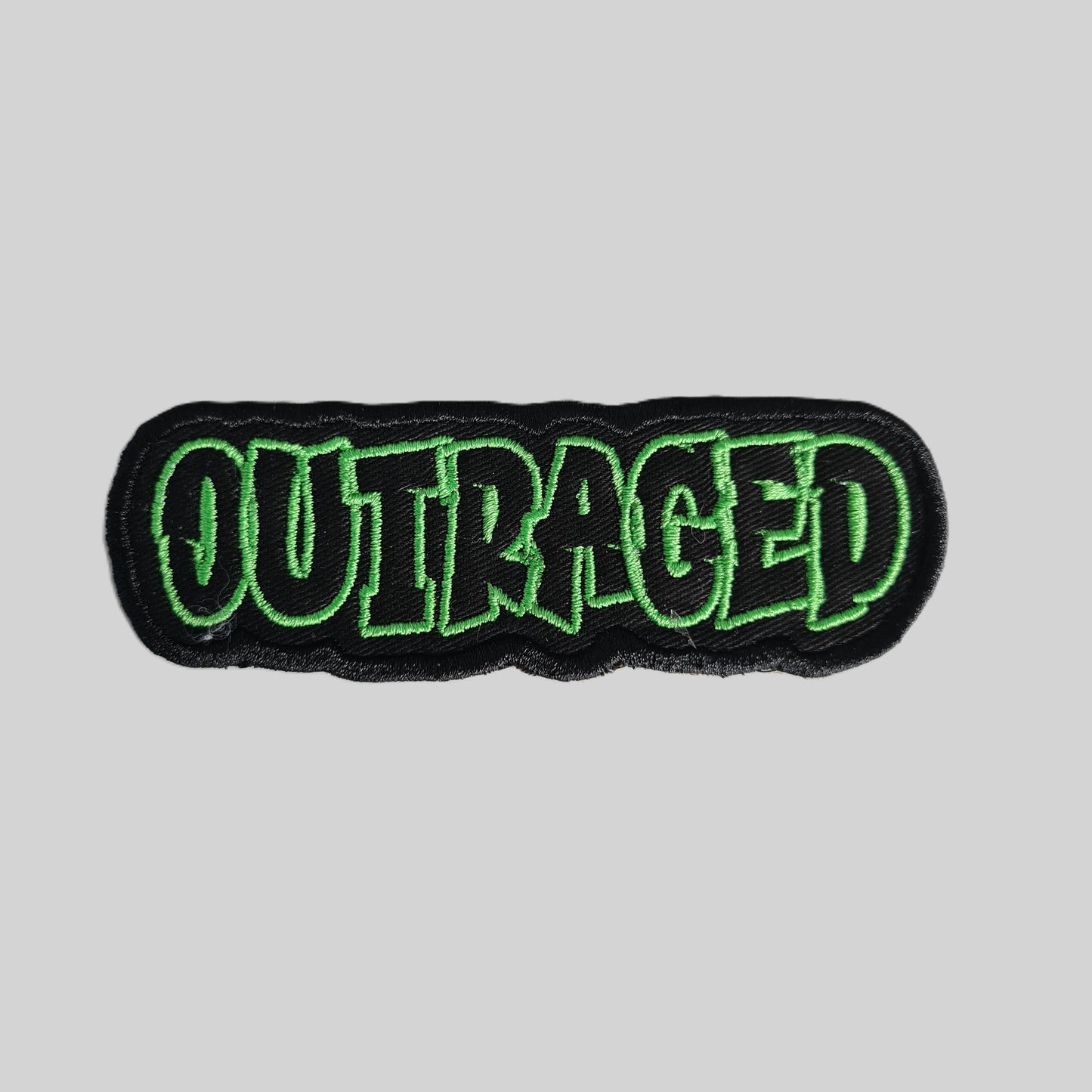 Embroidered Cloth Iron On 'Outraged' Patch