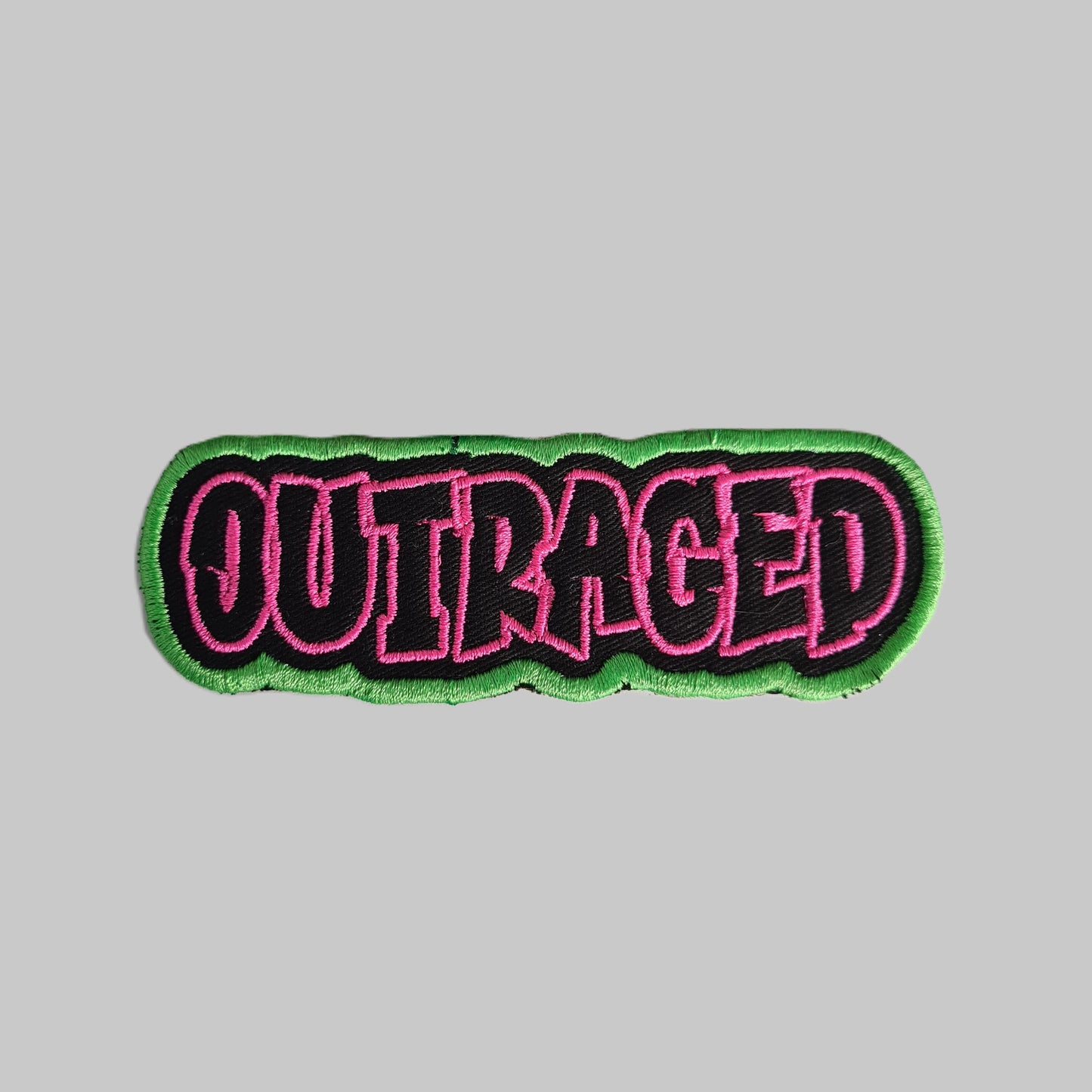 Embroidered Cloth Iron On 'Outraged' Patch