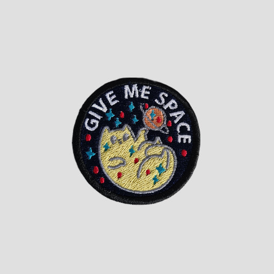 Embroidered Small Cloth Iron On Patch "Give Me Space"