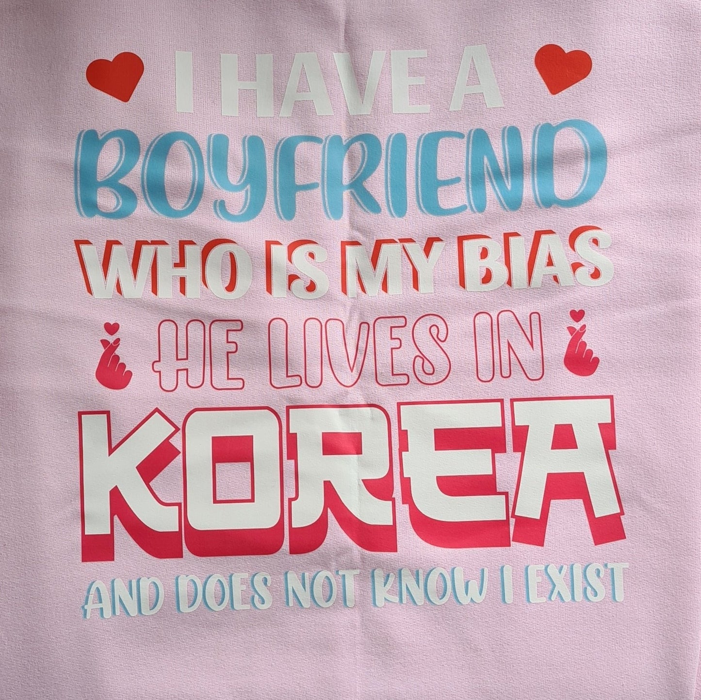 DTF Print "Korean Boyfriend" K-pop Pink Jumper