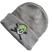 Load image into Gallery viewer, Skull Crew Acrylic Knit Beanie - Custom Embroidered Patch - Various Colours
