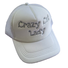 Load image into Gallery viewer, Embroidered &#39;Crazy Cat Lady&#39; Trucker Cap – Funny Cat Lover Hat, Custom Design
