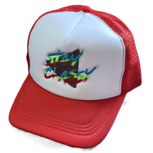 Load image into Gallery viewer, Embroidered &#39;Stay Classy&#39; Trucker Cap – Retro 80s Font, Vintage Style Hat
