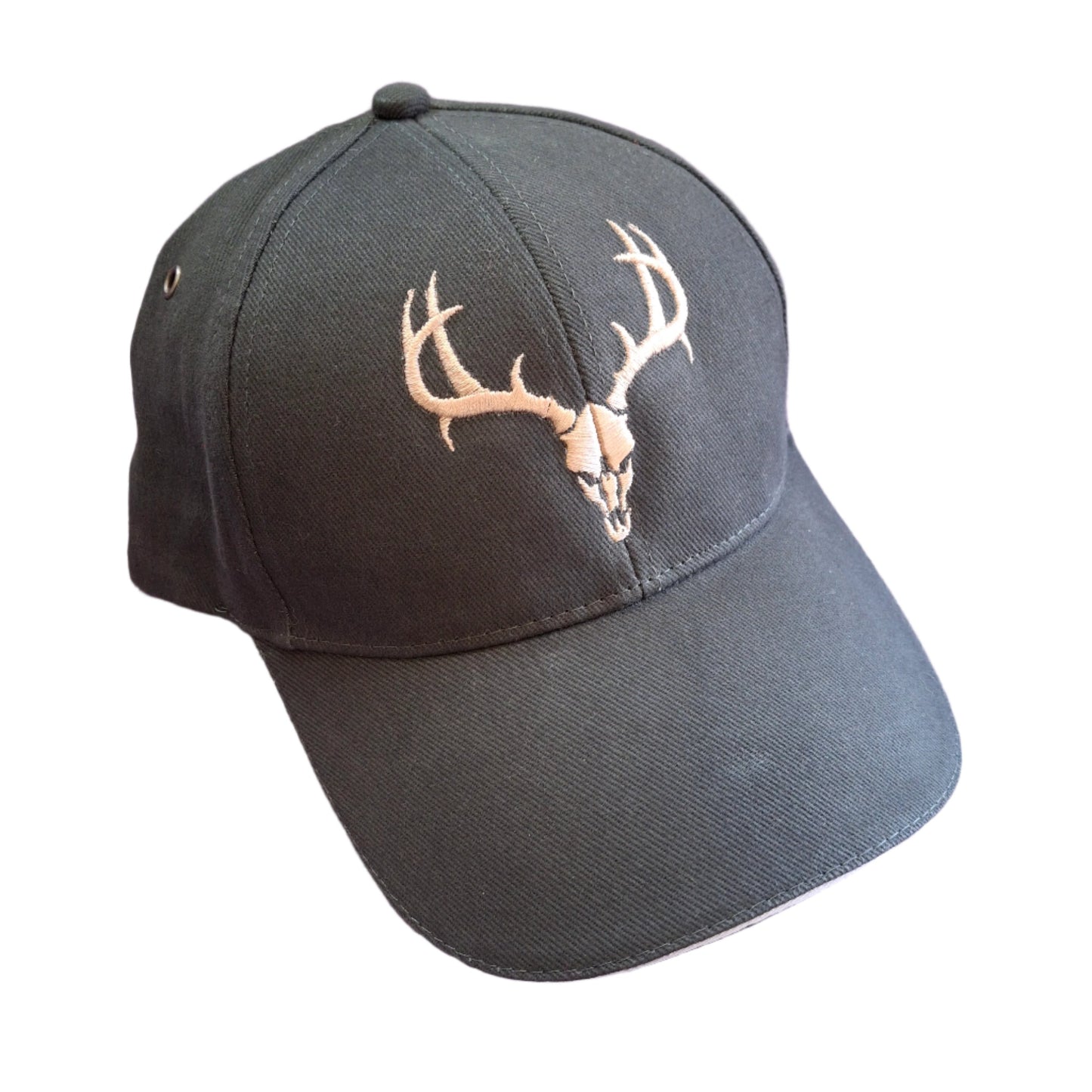 Embroidered Deer Skull 6 Panel Structured Cloth Cap